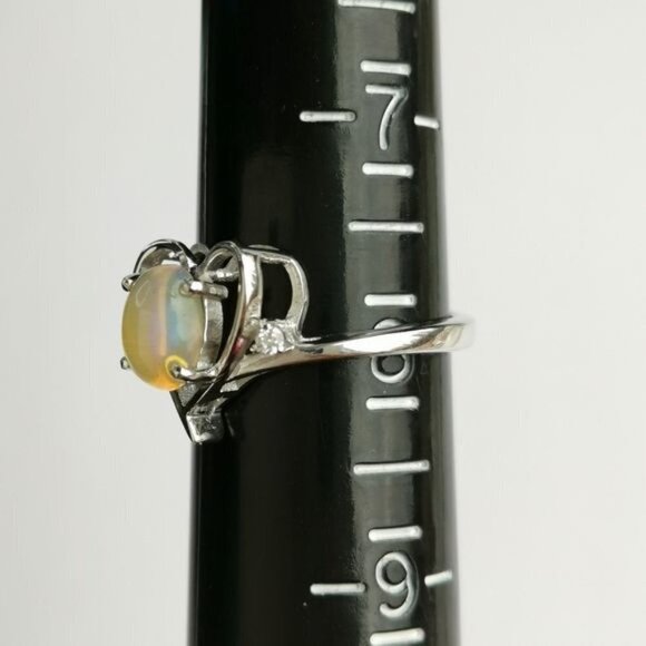 Ethiopian Jelly Opal and diamond accent ring size 8 🆕 - Picture 9 of 10